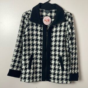 Nomadic Trader Houndstooth Zip-Up Cardigan Jacket – NWT – Size Small
